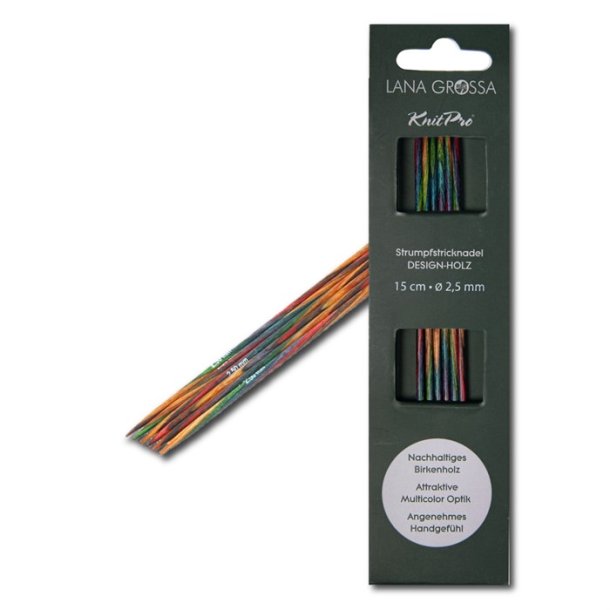 Strmpepinde. KnitPro fra Lana Grossa i Design-Holz. 15 cm