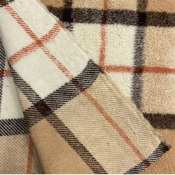 Ternet plys-stof i polyester med brune nuancer - pr. 0,25 meter 