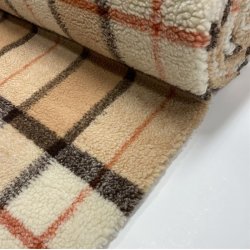 Ternet plys-stof i polyester med brune nuancer - pr. 0,25 meter 