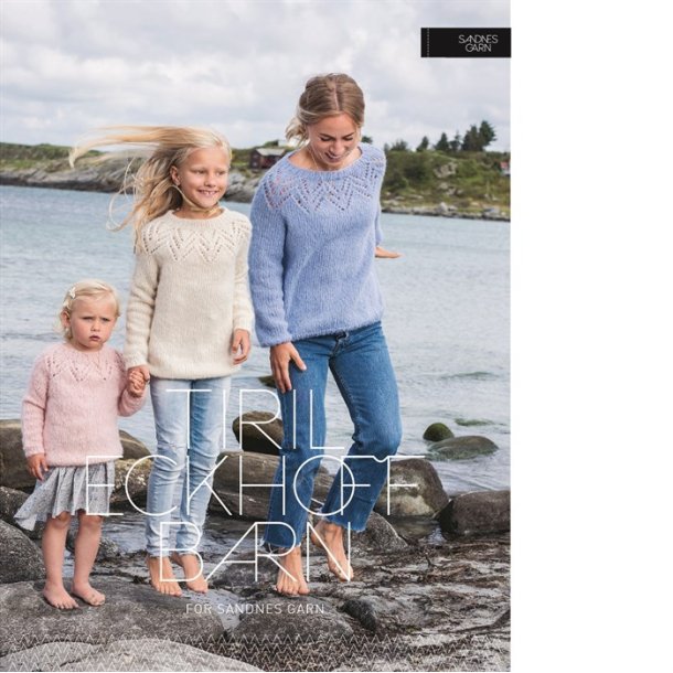 Tiril barnegenser med hulmnster - strikkekit fra Sandnes Garn