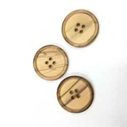 Tr� knap med br�ndt kant, 3 st�rrelser - Pr. stk.