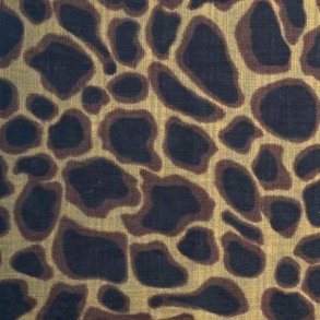 Let, tynd bomuld med leopardprint p vissengrn bund - pr. 0,25 meter