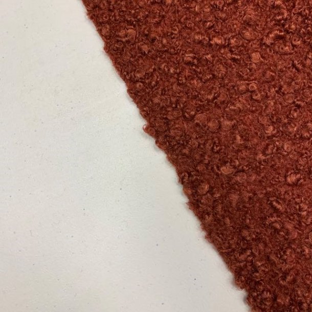 Uld / polyester boucl� i brun - pr. 0,25 meter