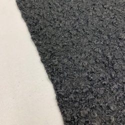 Uld / polyester boucl� i m�rkegr� - pr. 0,25 meter