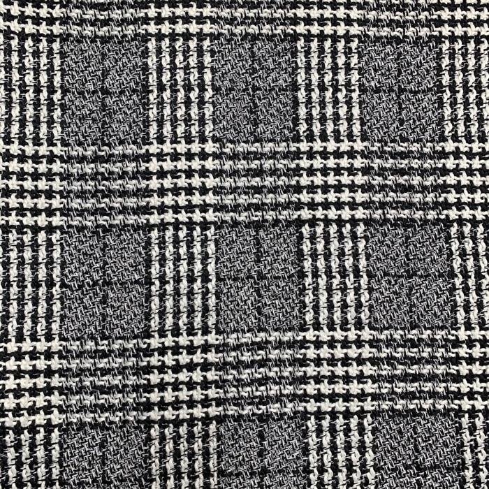 Uld / viskose med tern i sort og hvid - Citystoffer