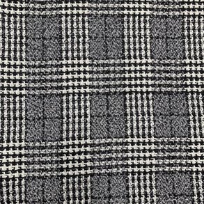 Uld / viskose med tern i sort og hvid - pr. 0,25 meter