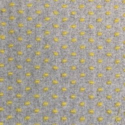 Vvet uld / viskose kvalitet i gr med gule nister - pr. 0,25 meter