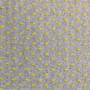 Vvet uld / viskose kvalitet i gr med gule nister - pr. 0,25 meter