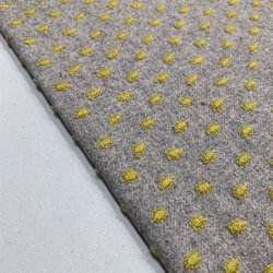 Vvet uld / viskose kvalitet i gr med gule nister - pr. 0,25 meter