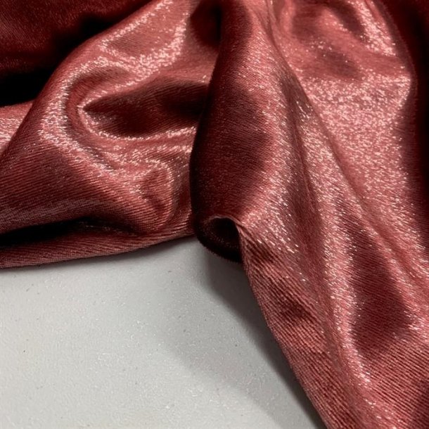 Velour med glimmer i stvet rosa - pr. 0,25 meter