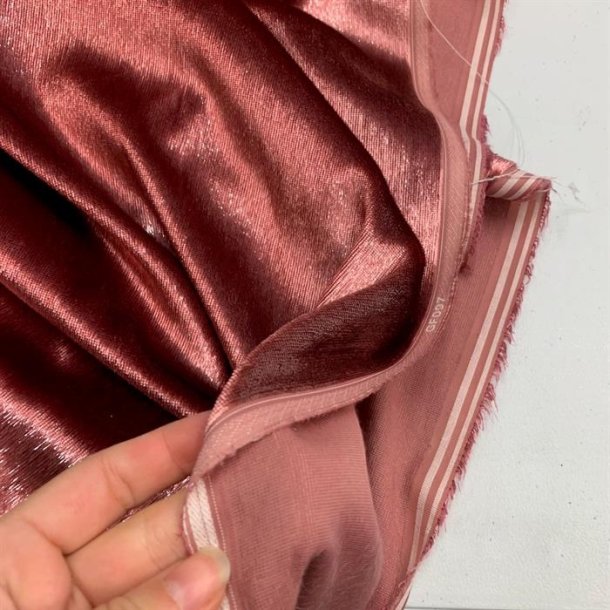 Velour med glimmer i stvet rosa - pr. 0,25 meter