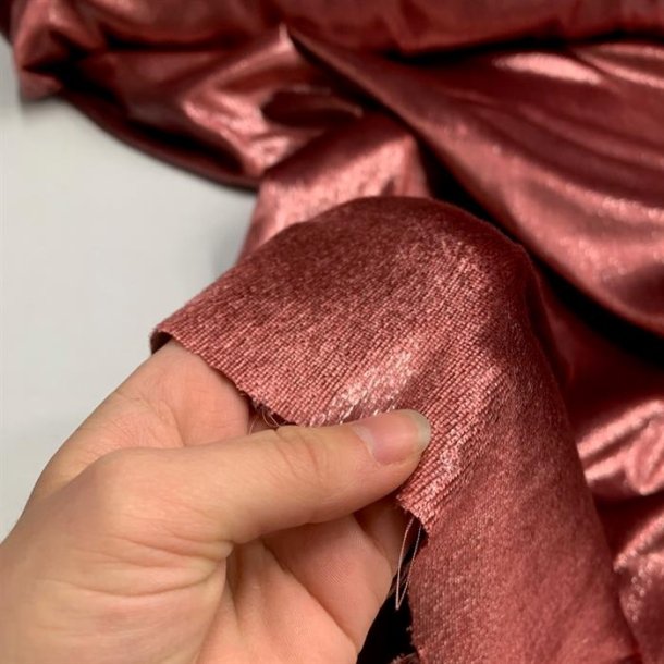 Velour med glimmer i stvet rosa - pr. 0,25 meter
