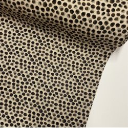 Viskose i beige med sm cirkler - pr. 0,25 meter