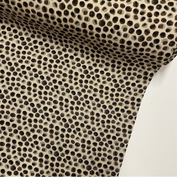 Viskose i beige med sm cirkler - pr. 0,25 meter