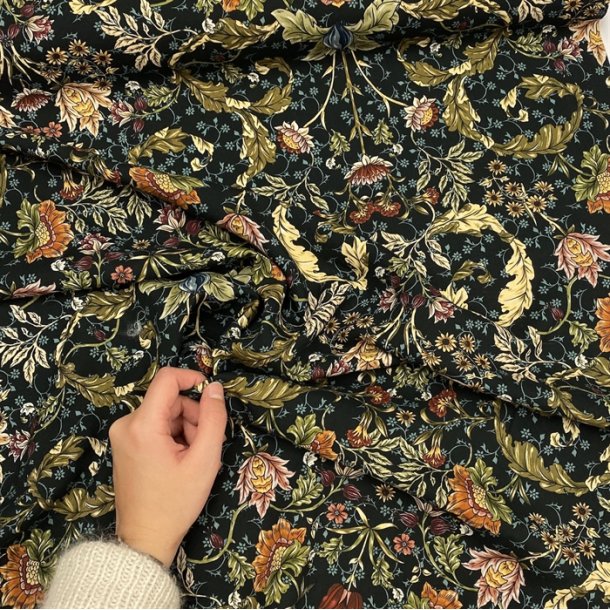 Viskose med forgrenede blade og blomster - pr. 0,25 meter
