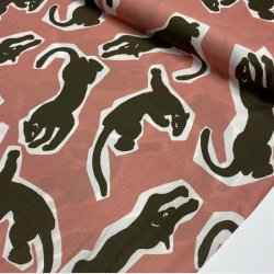 Lys koral viskose med pantere - pr. 0,25 meter