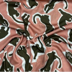 Lys koral viskose med pantere - pr. 0,25 meter