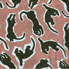 Lys koral viskose med pantere - pr. 0,25 meter