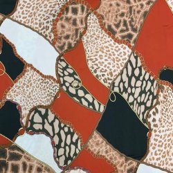 Viskose med leopardpletter, kder, blter mm. - pr. 0,25 meter