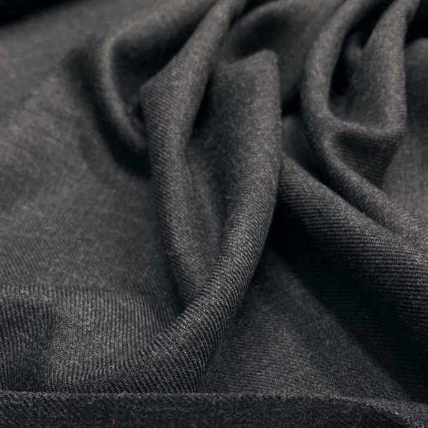Viskose med polyester i ensfarvet sort  - pr. 0,25 meter