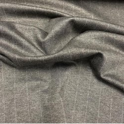 Viskose / polyester i gr med tynde striber - pr. 0,25 meter