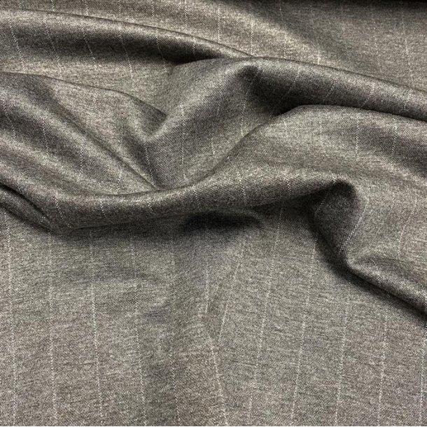 Viskose / polyester i gr med tynde striber - pr. 0,25 meter