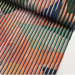 Viskose med trekanter og striber i klare farver - pr. 0,25 meter