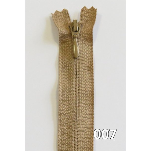 YKK kjolelynls, m/drbe, vendt spiral, ikke delbar 4 mm, 40 - 60 cm lang